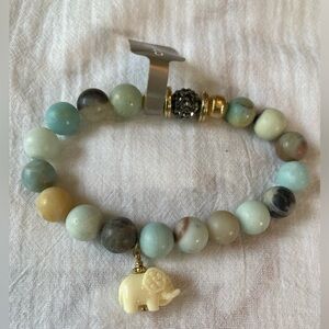 Chico’s Elephant Charm Beaded Stretch‎ Bracelet New